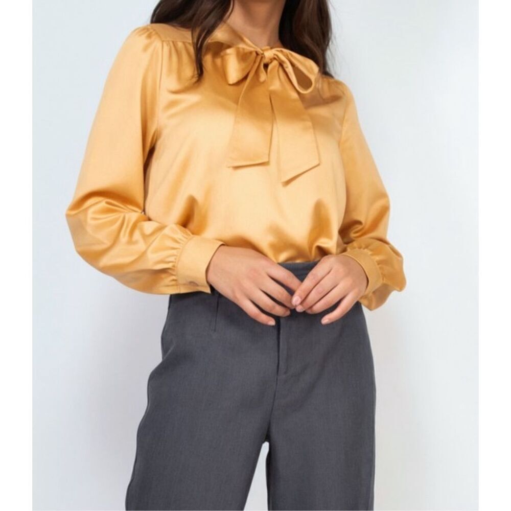 light camel long sleeve blouse
